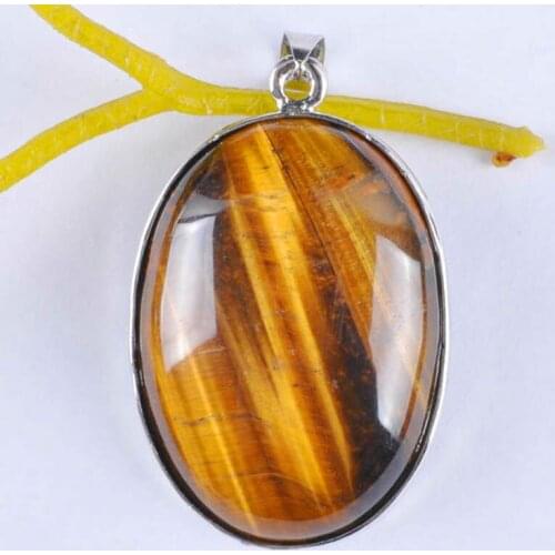 Natural Tigereye Bead Oval GEM Pendant Jewelry For Gift S943