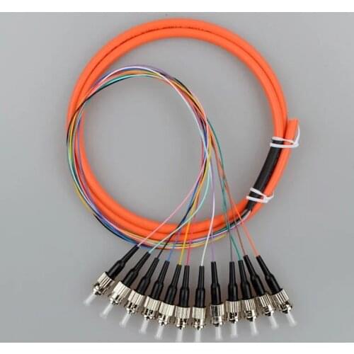 Fiber Optic Bundle Pigtail ST Multimode MM OM1 62.5/125 12 Core Pigtail ST factory Patch Cord Free Shipping