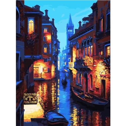 Landscape DIY 11CT Cross Stitch Embroidery Kits Needlework Craft Set Printed Canvas Cotton Thread Home Decoration Wholesale