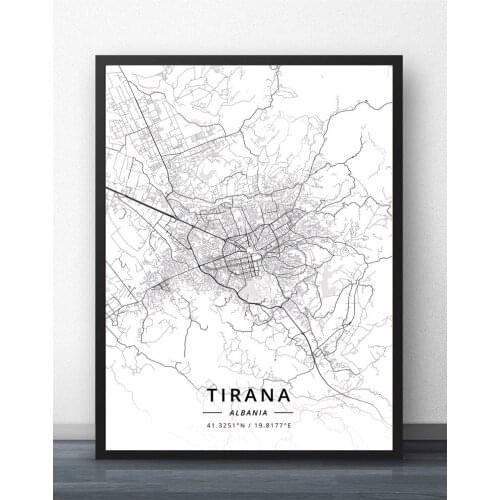 Tirana Albania Map Poster