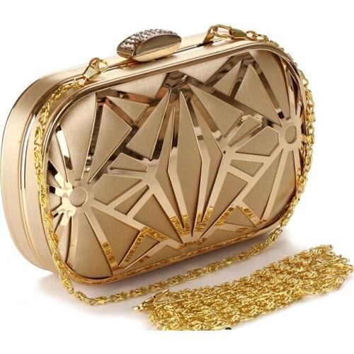 Luxury Women Rhinestone Evening bag Clutch Handbags Lady Hollow crystal evening handbag bolsos mujer Bridal Wedding Party Purse