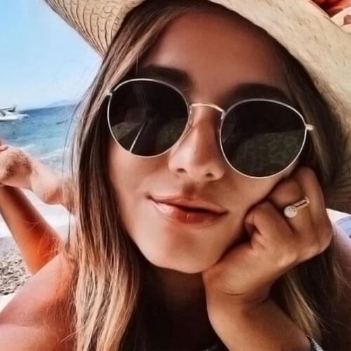 Classic Round Sunglasses Fashion Women Men Luxury Brand Designer Metal Coating Mirror Sun Glasses Vintage Shades Oculos De Sol