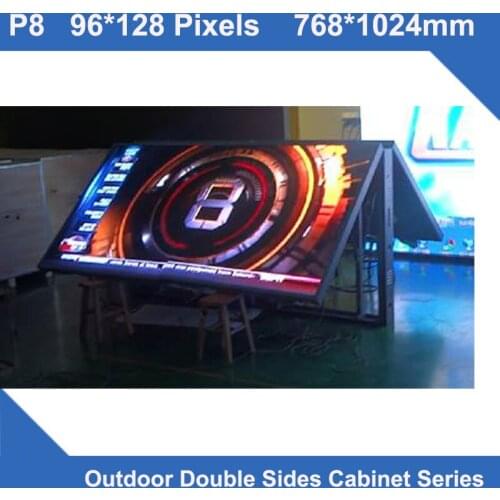 TEEHO P8 Outdoor Display LED SMD led panel 768*1024mm Double Sides front open maintenance Cabinet for LED screen signs fixed use