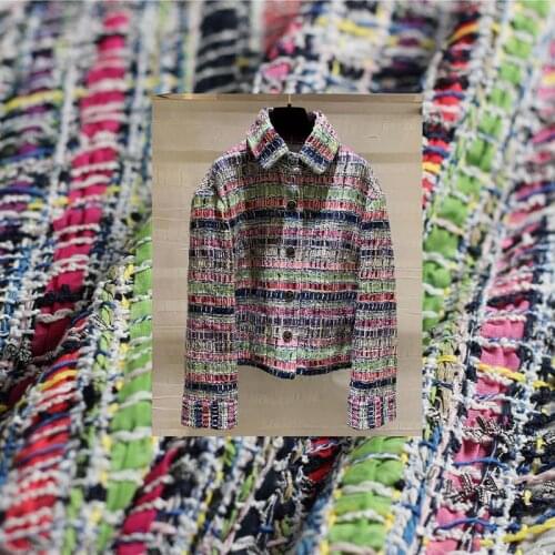 Red Raspberry Italy Green Pruple Tweed Fabric Garment Material Women Jacket Dress Coat Sewing Cloth Tailor Freeshipping