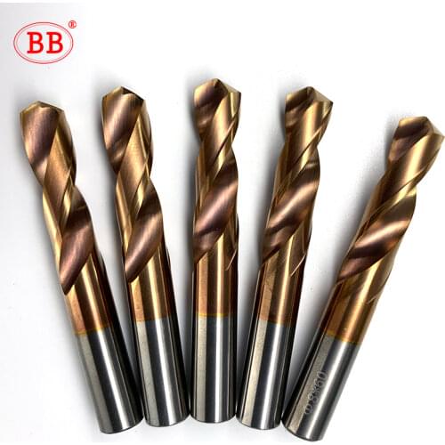 BB Solid Carbide Twist Drill 5 to 10.5mm with Parallel Shank General Stub for CNC Metal Steel Iron Hole