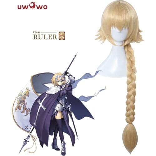 UWOWO Jeanne d'Arc Wig Fate/Grand Order Hair 90 CM Long Gold Heat Resistant Cosplay Wig Fate/Grand Order Jeanne d'Arc