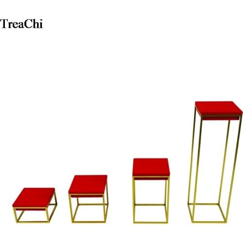 High End Stainless Steel Jewelry Display Rack Red Velvet Watch Tray Ring Organizer Holder Window Jewelry Display Stands Shelf