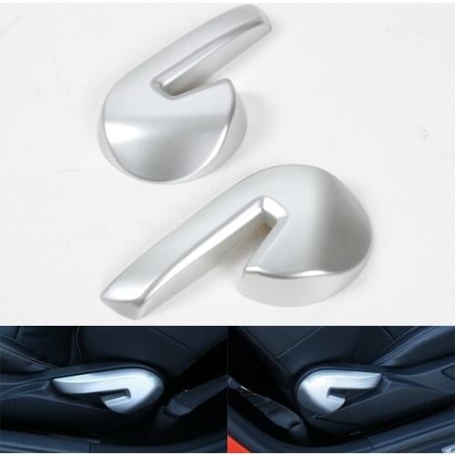 YAQUICKA 2Pcs/set Car Seat Adjust Handle Grab Cover Trim Styling Bezel Fit For Ford Mustang 2015 2016 ABS Accessory