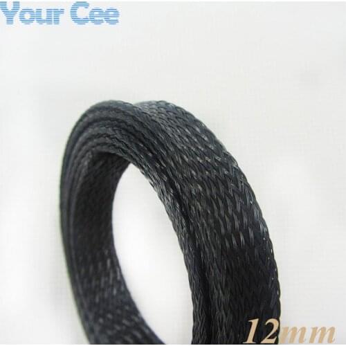 !! 1M Sheathing Auto Wire Harnessing Nylon Braided Cable Sleeving 12MM Black