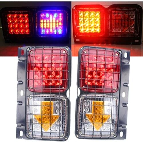 2pcs 12V Car Led Rear Light Caravan Trailer Truck 153 LEDS Iron Tail Light With Net Arrow And Colorful