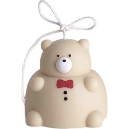 3D Fat Bear Candle Silicone Mold Round Ball Design Teddy Bear Brownie Bear Candle Making Handmade Soap Mold