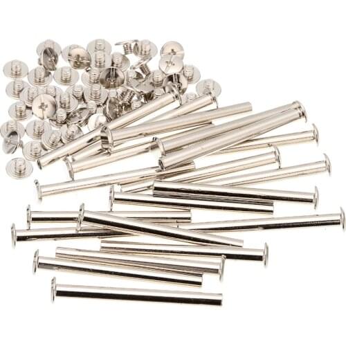 50pcs M5x55mm Iron-nickel-plated screw books Fingertight Picture books screw rivets albums butt recipes leaflet nail M5Hardware
