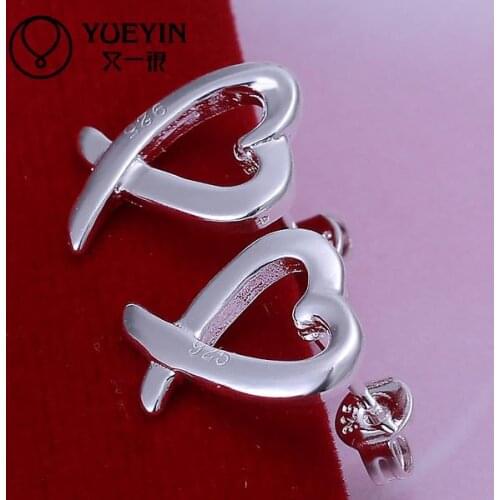 Accessories silver plated jewelry Females earrings Fashion brincos Earhook Accessories Trendy Ornaments Heart shape