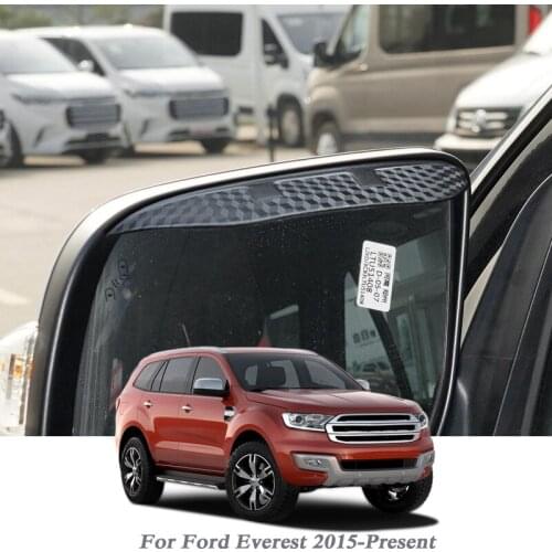 Car Rearview Mirror Rain Eyebrow Auto Shield Snow Guard Sun Side Visor Shade Protector For Ford Everest 2015-Present Sticker