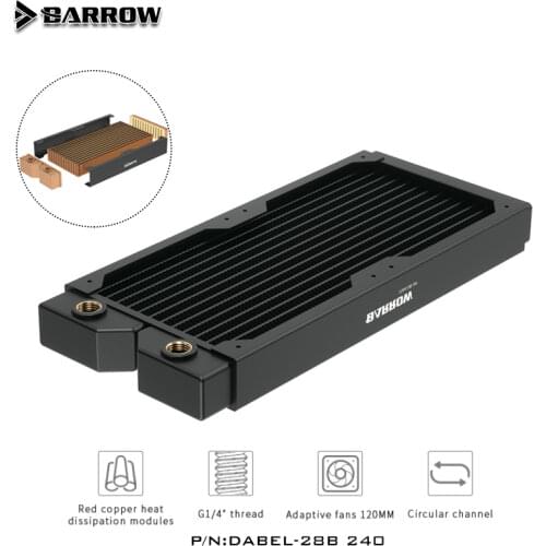 Barrow PC MOD Case Radiator Copper Length 240mm Thickness 28mm DIY High Density For Water Cooling System Dabel-28b 240