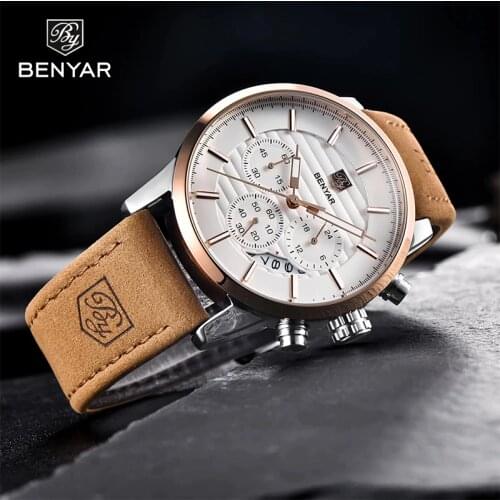 BENYAR Design 2021 New Top Brand Luxury Fashion Casual Men Quartz Watch Multifunctional Luminous Pointer Sports Waterproof Clock