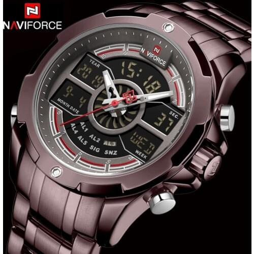 NAVIFORCE Watch Men Digital Dual Display Watches 2020 New Luxury Brand Waterproof Quartz Wristwatch For Male Relogio Masculino