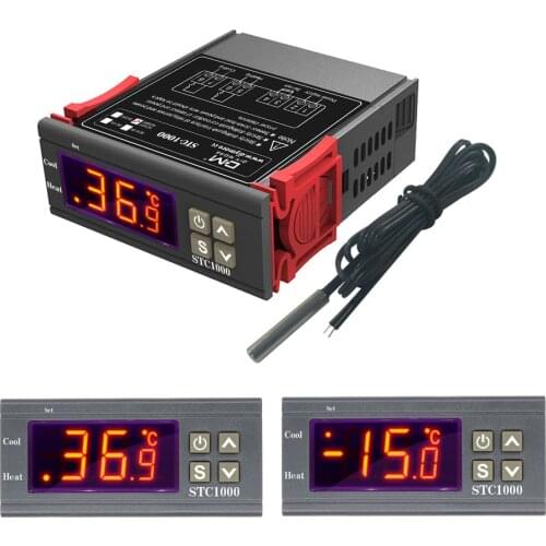 Digital Temperature Controller Thermostat Thermoregulator incubator Relay LED 10A Heating Cooling Fan STC-1000 STC 1000 220V