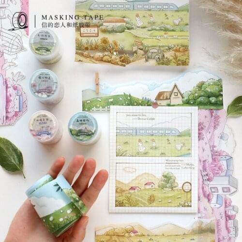 10pcs/1lot Decorative Adhesive Tapes Literary landscape Scrapbooking DIY Paper Japanese Stickers 3m
