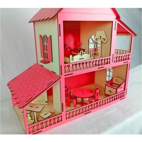Wooden Baby Play House-Furnished