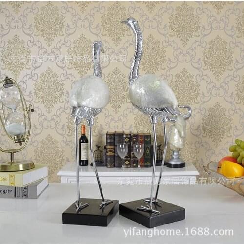 Cheap European fashion plating mussel lovers crane upscale furnishings resin ornaments wedding gift housewarming