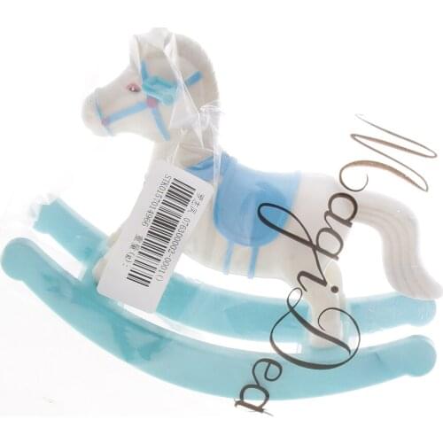Kid Plastic Rocking Horse Nursery Room Decor for Doll Random Color Childrens Room Decoration Crafts Horse Christmas Gift