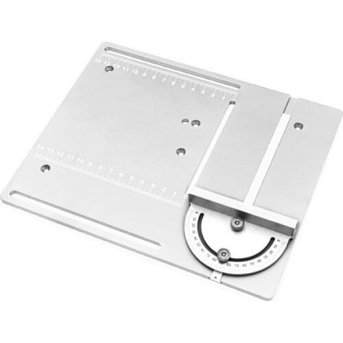 Aluminium Mini Table Saw Clearance Insert Plate Circular Saw Flip Board with Miter Gauge Guide Set Woodworking Workbench