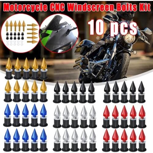 10 PCS 5 Colors E-Bike Motorcycle Motorbike Windscreen Windshield Bolts Kit CNC Screw Mounting Nuts Fairing Screws Bolts