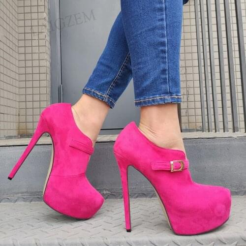 LAIGZEM Women Ankle Platform Boots Adjustable Lace Up Thin High Heels Boots Studded Shiny Shoes Woman Large Size 42 45 52