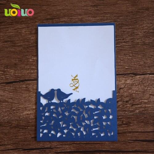 Laser cut handmade unique pocket bird shape wedding invitation cards