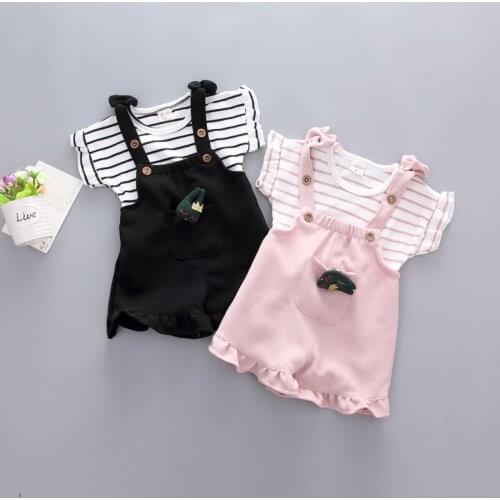 0-1-2-year-old 3-year-old girl summer dress short-sleeved suit female baby summer trousers shorts two sets of baby clothes