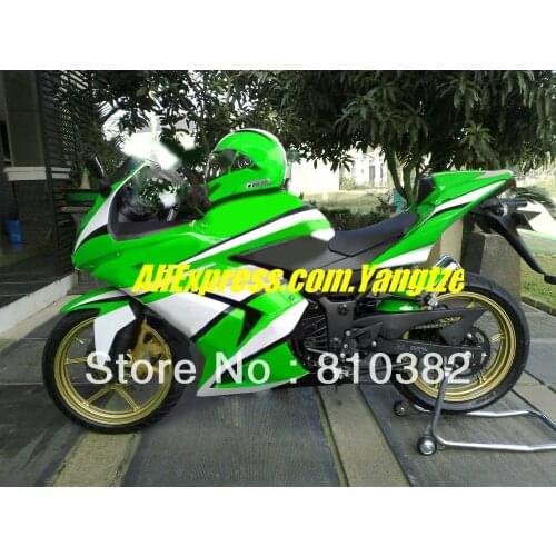 Injection mold Fairing kit for KAWASAKI Ninja ZX250R ZX-250R 2008 2012 ZX 250R EX250 08 09 10 11 12 Green white Fairings set