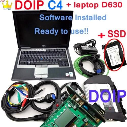 Mb Star C4 SD Connect plus DOIP Compact C4 with laptop DE-LL D630 for Car truck Multiplexer with wifi software Diagnostic Tools