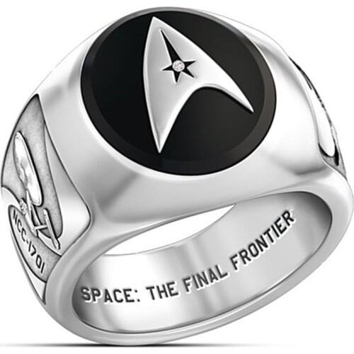 MIQIAO Star Spaceship Unversal Tre The Final Front Silver Plated Rings for Men Women Lover Friends Gift Fashion Jewelry Anillos