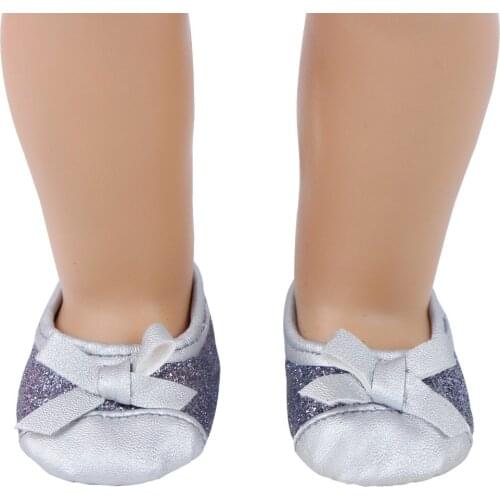 Fashion Bowknot Doll Shoes for 45cm Girl Doll 18'' Doll Casual Dating Wear Cute Cloth Flat Shoes Accessories Kids Toys
