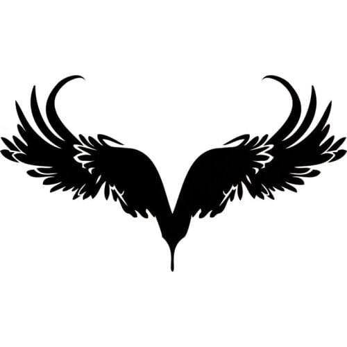 Bird Wing Fashion Car Sticker High Quality Car Window Decoration Personality Pvc Waterproof Decal Black/white, 20cm*11cm