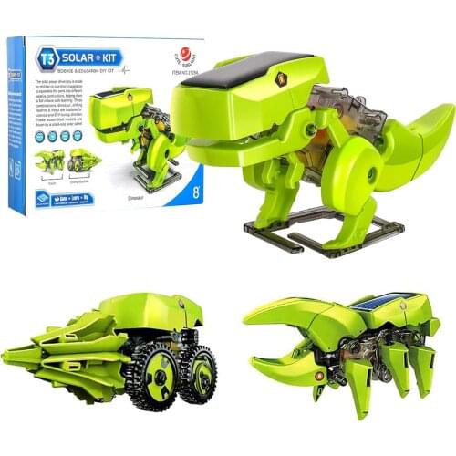 3-in-1 Science Robot Building Kit Build Toys STEM Solar Power Dinosaur T-Rex Transforming Robots Discovery Educational Learning