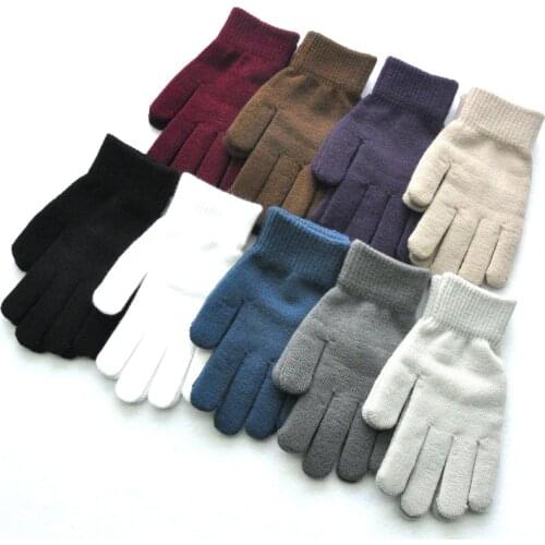 Wecute Gloves for Over 12 years Old Men and Women Thickened Warm Cycling Gloves New in Autumn And Winter Solid Color Knitted