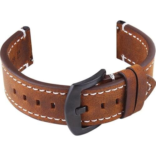 Watch Band 22mm Genuine Leather Strap For Huawei Watch GT/GT2 20mm 22mm Watch Strap Replacements For Samsung Watch Mens Strap