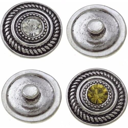 20PCS/Lot Wholesale 18mm Snap Interchangeable Popper Ginger Crystal Rhinestone Snap Bracelet Jewelry Drop Shipping MDB18-10