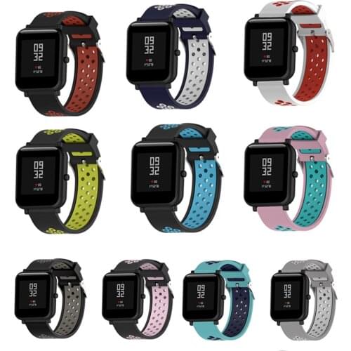 Sport Silicone Bracelet For Xiaomi Huami Amazfit Bip Bit Wrist Strap 20mm Watchband Soft Breathable For Samsung Galaxy 42mm