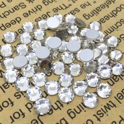 TopStone Glitter стразы Crystal Clear Non Hotfix Rhinestones Many Sizes For Nail Art Decorations