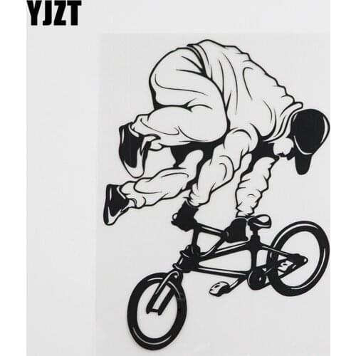YJZT 12.2CMX16.6CM Bicycle Decal Bike Extreme Sport Vinyl Car Sticker Black/Silver 8A-0333