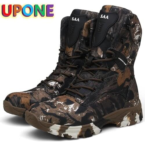 Waterproof Men Tactical Military Boots Camouflage Combat Swat Desert Boots High Top Mens Hiking Boots Outdoor Hunting Boots Men