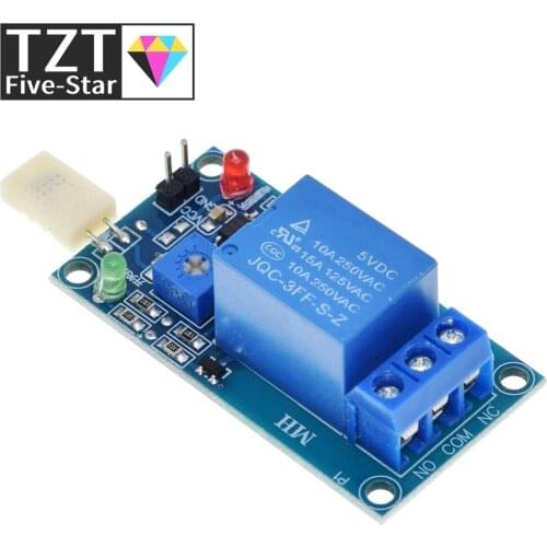 TZT HR202 DC 5V 1 Channal 1CH Humidity Sensor Switch Relay Module Control Board Humidity Sensor Module for Arduino