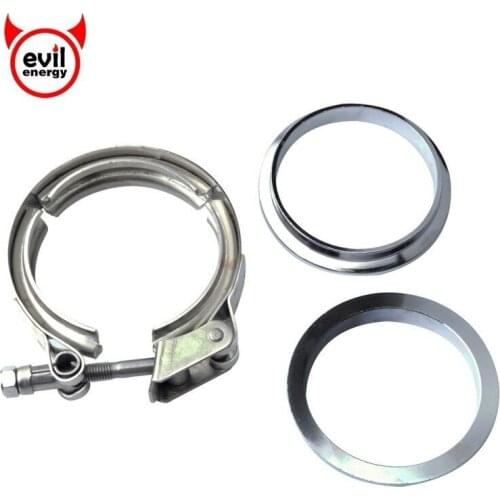 Evil energy 2.5 Inch Stainless Steel V-Band Clamp Flange Flat Kit Turbo Exhaust Flange For Exhaust Turbo Pipe Universal