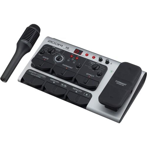 ZOOM V6 Professional Vocal Effects Effector Vocal Processor Built-In Looper And Formant Pedal, With SGV-6 Shotgun Microphone