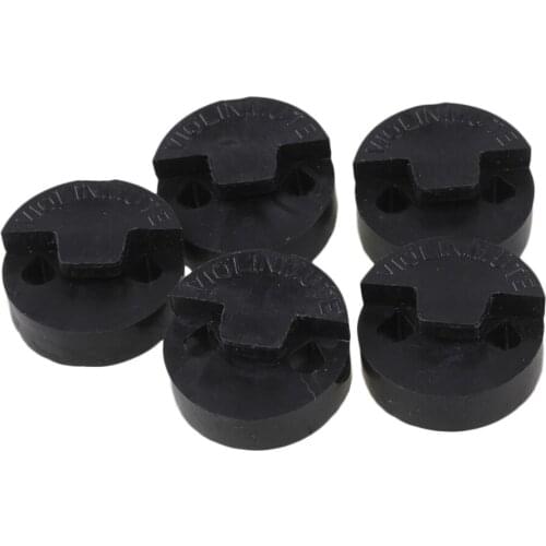 1 Set of 5 Violin Rubber Mute Round Style Black 3/4-4/4