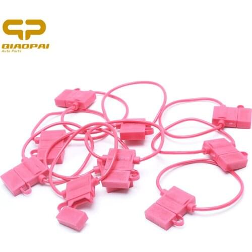 10pc Universal Moto Car Truck Fuse Clip Socket Holder Waterproof Red Copper Line Wire Harness Rubber Thermostability Fuse Box
