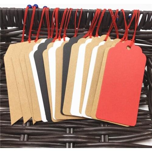 20Pcs/Lot 9.5x4.5cm Packaging Label Scallop Shape Handmade Plain For Jewelry Brand Card Name Note Hang Labels Price Tag Marks